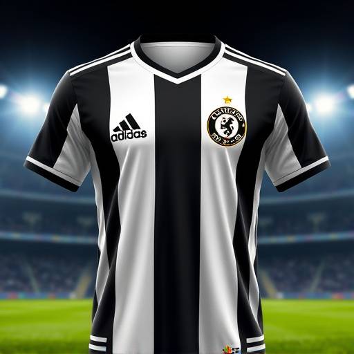 Camiseta do Corinthians, preta e branca com o distintivo do clube.